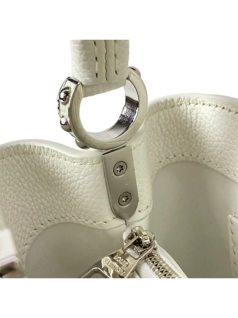 Louis Vuitton Handbag Capucines Ewmini Optic White Leather Cowhide